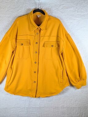 POL Women's Yellow Oversized Utility Shacket